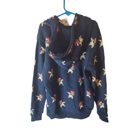 Denim + Flower Santa Pug Hooded Sweatshirt, NWT, Size 11/12 - Picture 3 of 6